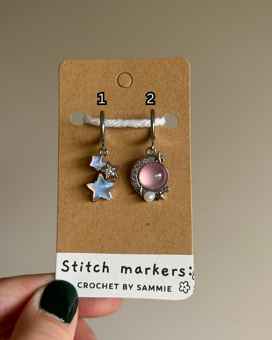 Moon & Star Stitch Markers