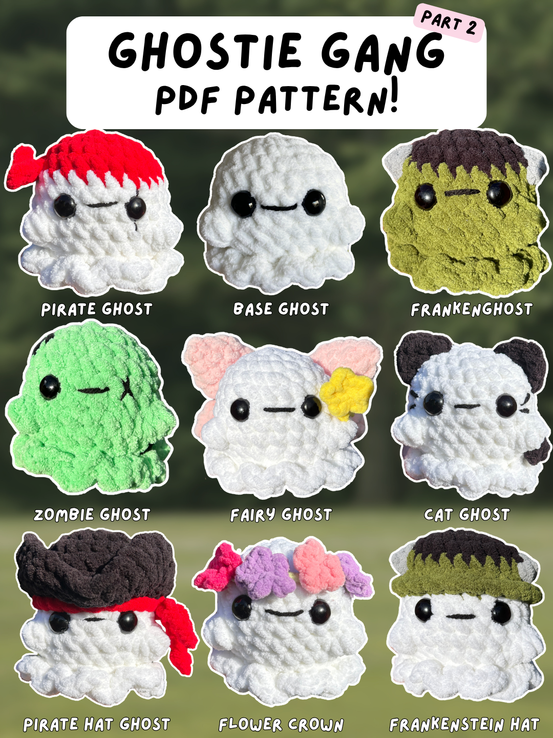 9 in 1 Ghostie Gang Part 2 Crochet Pattern | PDF Pattern