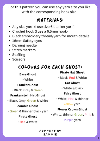 9 in 1 Ghostie Gang Part 2 Crochet Pattern | PDF Pattern